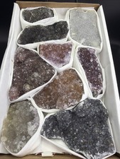 Uruguay Rainbow Amethyst Druzy Agate Crystal Flat Natural Mineral Specimens picture