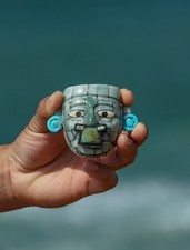 Handcrafted Artistry Inspired by the Maya Sun God pendant,aventurine & Turquoise picture