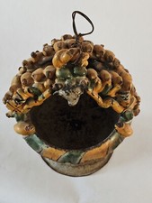 19th Century Guatemalan Spanish Colonial Glazed Majolica Hanging Incense Burner picture