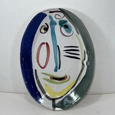 Vtg Barbara Mahl Lost Mountain Pottery Handcrafted Signed Oval Plate Abstract picture
