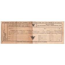 Original Early 1900s P.F. Collier & Son Publishers Book Order Form AD8 picture