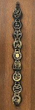 Vintage British Horse Brass Martingale 9 Sand Cast Medallions Made in England picture