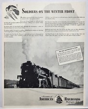 1943 American Railroads Soldiers On The Front Original Print Ad Life Magazine picture