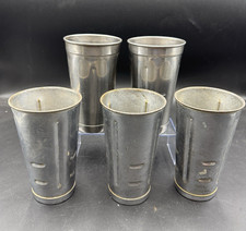 Lot of 5 Vtg Stainless Steel Milkshake Malt Mixer Cups picture