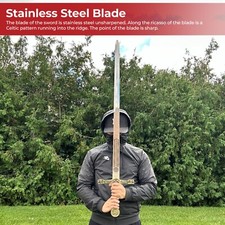 Sword of Excalibur King Arthur Golden - Metal Sword for Display - Overall 48