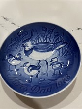 Vtg Bing & Grondahl 1988 Mother's Mors Day Plate Plover & Fledglings Box COA + picture