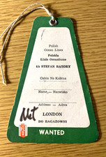 1960s POLISH OCEAN LINES vintage ship baggage or luggage tag T/S STEFAN BATORY picture