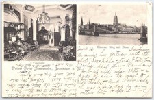 1905 Frankfurt Germany Palast-Hotel Fürstenhof & Eiserner Steg Postcard picture