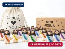 105PCS Mini Jesus Figures in Bulk W/ Pouch, Multicolor Little Baby Jesus Loves Y picture