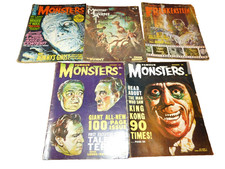 Vintage lot of 5 Famous Monsters Monsters and heros Magazines picture