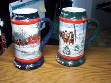 2 Anheuser Busch Budweiser Collector Series Beer Stein Clydesdales 990 1991 picture