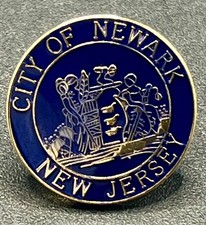 City of Newark New Jersey Enamel Hat Lapel Pin Very Good Condition Hard to Find picture