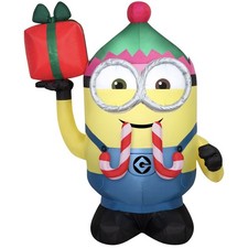 NEW 4.5FT MINION INFLATABLE DESPICABLE ME PRESENTS CHRISTMAS INFLATABLE MINIONS picture