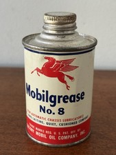 Rare Vintage NOS Mobil Mobilgrease No. 8 Oil Can 7oz. Cone Top FULL picture