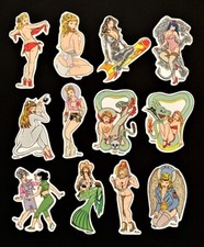 Chuck Sperry Silkscreen STICKERS Firehouse Full Set Of 12 Original Limited Gems picture