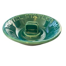 Vintage Statler Hotel Ceramic Ashtray w/Matchbook Holder - Green picture
