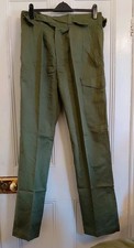 Genuine Unworn 1950 Pattern British Army Green Drill Cross Belt Trousers, 36/34 picture
