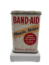 Band Aid plastic strips air vents bandage vintage tin band aid box medical Empty picture