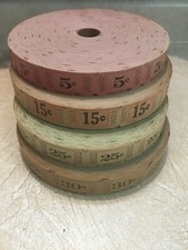 4 Vintage/antique amusement park ticket Roll 5 15 30 25 Cent Ticket New Lot Of 4 picture