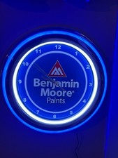 Benjamin Moore Paint Hardware Store Neon Style Retro LED Clock Advertising  Sign picture