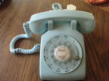Vintage Bell System by Western Electric Light Teal Rotary Dial Desk Phone Works picture