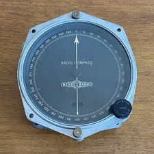 Vintage WWII Era Bendix Radio Compass MN-40E Military Aircraft Bearing Indicator picture