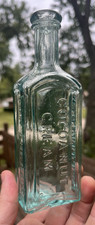 NICE AQUA W.G. CURRIER'S COCONUT CREAM FOR THE HAIR BOTTLE 1870'S ERA CLEAN L@@K picture
