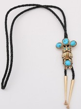 Vintage Will Denetdale Navajo 14k Gold Turquoise 2 3/4