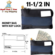 Security Locking Money Cash Bank Bag Anti Theft Lockable Purse Lock Deposit Blue picture