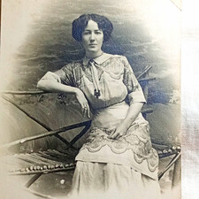 Vintage RPPC Real Photo Postcard Portrait of Woman Fashion Theme Undivided Back picture