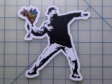 Banksy Flower Thrower Decal - Waterproof UV Laminated 4 year Outdoor picture