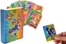 Pokemon 55 PCS Rainbow Foil Card Assorted Cards TCG Deck Box Vmax GX Rare Cards picture