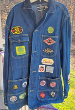 Sears Work N Leisure Denim VTG Conductor 18 Railroad Patches Jacket Size M 38-40 picture