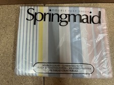 Vtg NEW Springmaid Queen Flat Sheet Double Size Full Pastel Hampton Bay II C80 picture