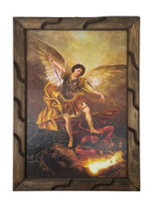 ARCÁNGEL SAN MIGUEL CUADRO RUSTICO 13”X18” St. Michael Archanel picture