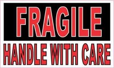 5x3 Fragile Handle With Care Magnet Vinyl Magnetic Caution Sign Decal Magnets picture