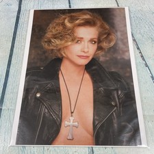1989 Sexy Lady Body Jacket Cross Necklace Vtg Print Ad/Poster Pinup Magazine Pg picture