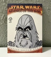 2005 TOPPS STAR WARS CHEWBACCA ROTS SKETCH CARD OTIS FRAMPTON #1/1 SM picture