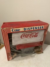 Vintage Coca-Cola Toy Coke Dispenser w/ Original Box & 4 Cups picture