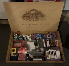 Massive Treasure Lot. Wine Box Full Of Household Decor Toys Etc See Description picture