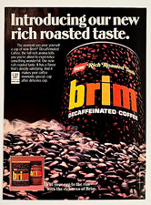 General Foods Brim Rich Roasted Taste Coffee Can Beans Vintage Print Ad 1983 picture