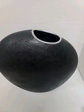 Vintage Vase Pier 1   Black Glazed Ceramic 14