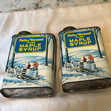Vermont Maple Sugar Makers Assoc Pure Maple Syrup Tin Can picture
