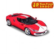 Model Bruago Ferrari 296 GTB White Red Roadster Smart 26cm Figure Vehicle Toy picture