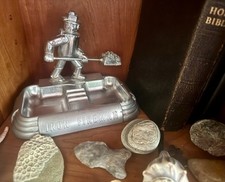 1920’s Art Deco Fireman Pen Holder Tray Trinket Dish Calling Card Cigar Ashtray picture