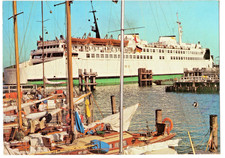 Postcard Rostock-Warnemünde with ferry 