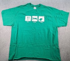 “Eat, Sleep, Code” Green Unisex T-Shirt, XL Gildan 100% Cotton Excellent  picture