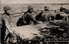 WWI Yanks Front Line Trench No Man's Land France Real Photo Postcard RPPC picture