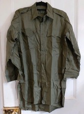 Genuine Unworn Vintage British Army Aertex Olive Green Field Shirt, Large 44