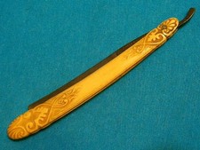 ANTIQUE SOUIX CITY IOWA BAKER BISSELL STRAIGHT RAZOR KNIFE SHAVING VINTAGE TOOLS picture